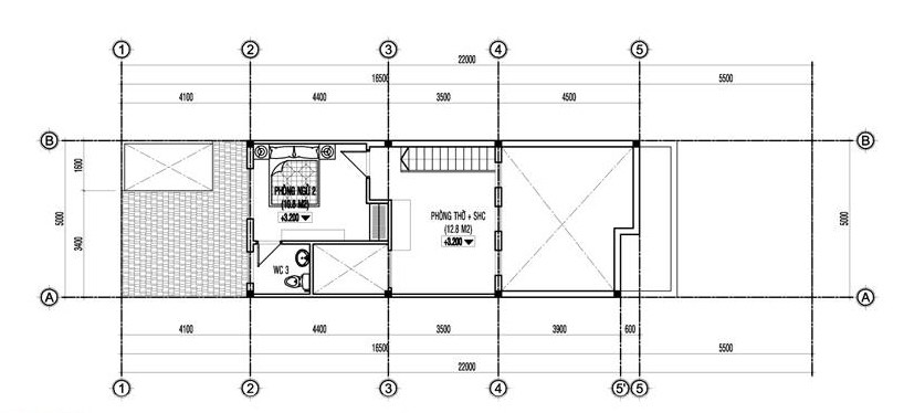 mẫu nhà cấp 4 gác lửng mặt tiền 5m