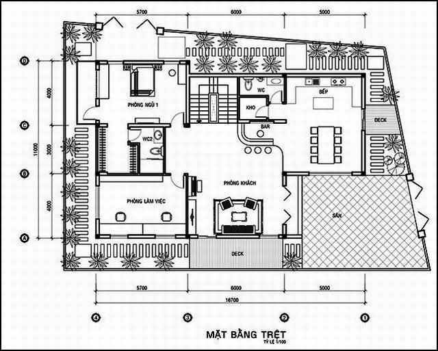 Mặt bằng công năng tầng 1