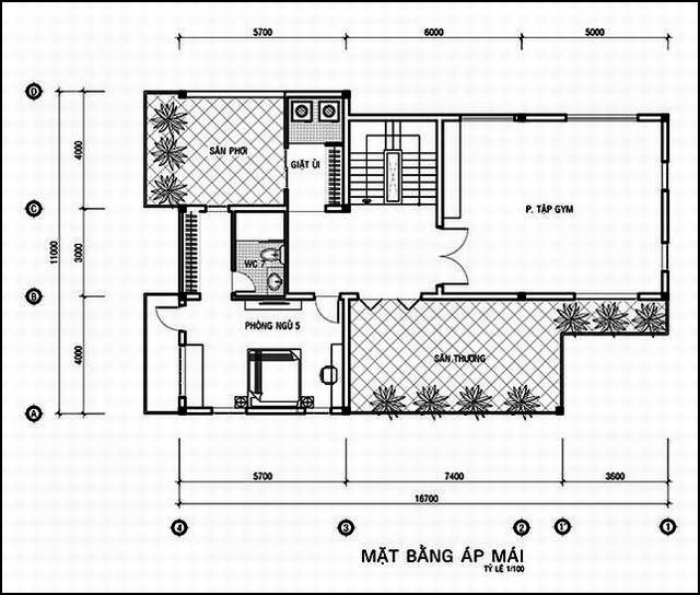 Bố trí mặt bằng công năng tầng 3 biệt thự tân cổ 