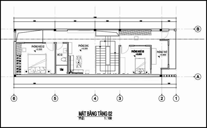 thiết kế nhà 2 tầng 85m2