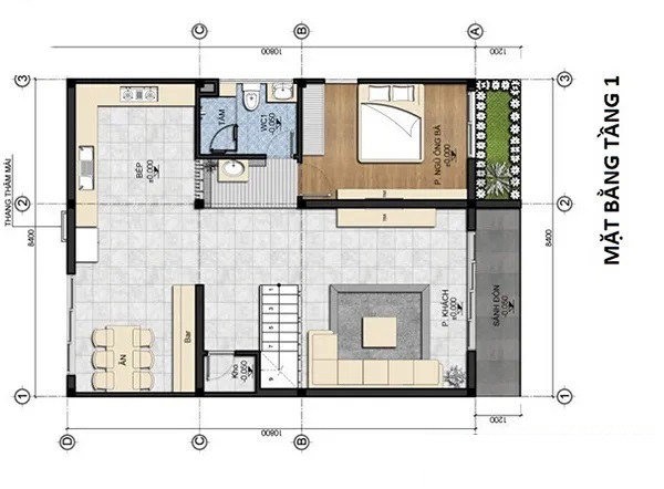 thiết kế nhà 2 tầng 85m2