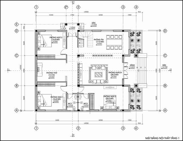 mẫu nhà cấp 4 mái thái mặt tiền 12m