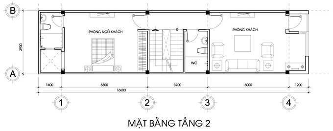 mẫu nhà ống 3 tầng 70m2